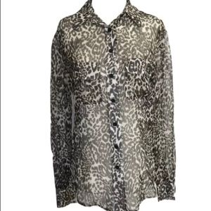 Guess By Marciano 100% Silk XS Leopard Sheer NWT